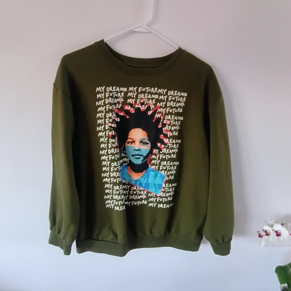 Target Black History Month Tops - Black History Month Graphic Sweatshirt XXL Olive Green Pullover Streetwear